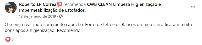 Avaliação do Cliente Roberto