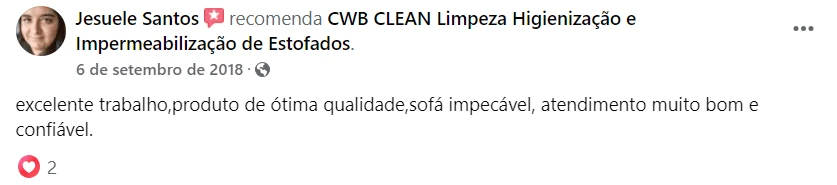 Avaliação da Cliente Jesuele