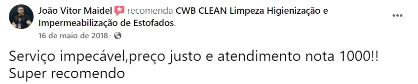 Avaliação do Cliente João