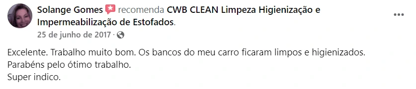 Avaliação da Cliente Solange